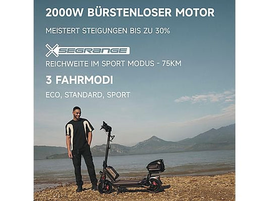 SEGWAY Ninebot KickScooter MAX G3 D E-Scooter (11 Zoll, Schwarz/Silber/Rot)